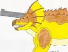 Fire-ceratops Bio Cyberborg Triceratops with gun